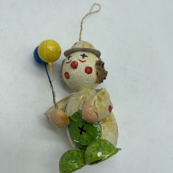 VINTAGE 1950s Kitschy Paper Mache Clown Ornament Santa Bear Duck Lot - Picture 2 of 12